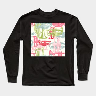 Pink Cornets Repeat Pattern Long Sleeve T-Shirt